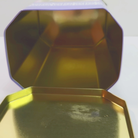 Easter Greetings Wishes Victorian Litho Printed Girl with Birds Tall Tin Box - Picture 13 of 14